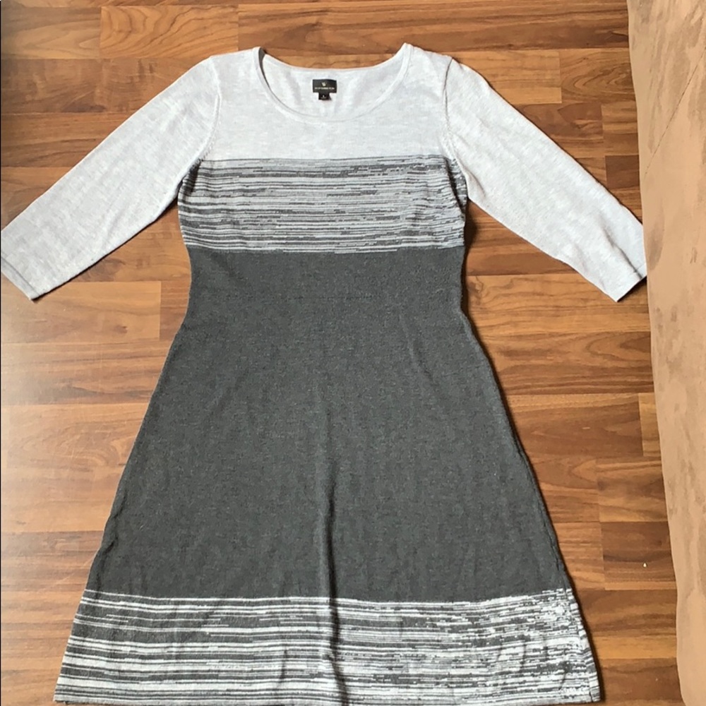 Gray sweater dress 3 q sleeves.